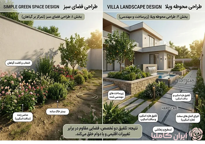 محوطه سازی ویلا